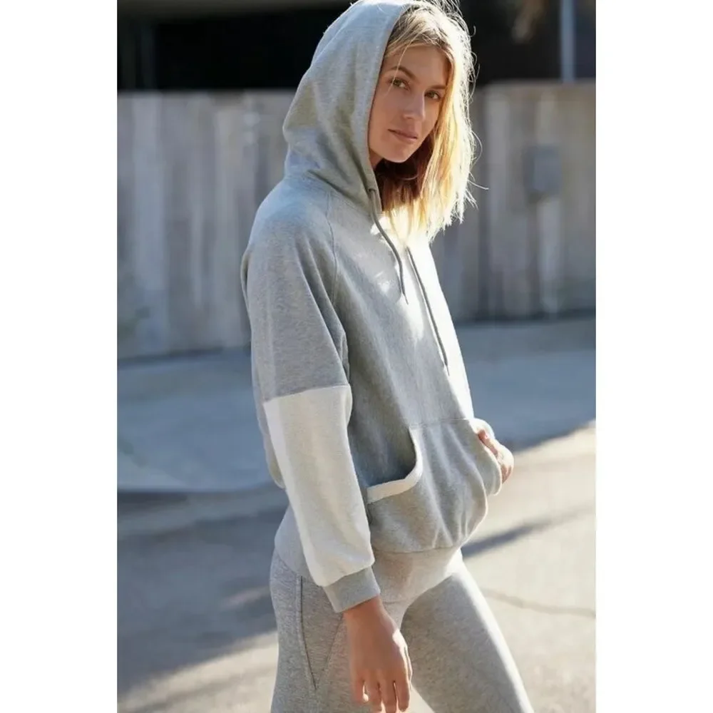 Free People Movement Womens XS Hawking Hoodie Gray Oversized Pullover Sweatshirt